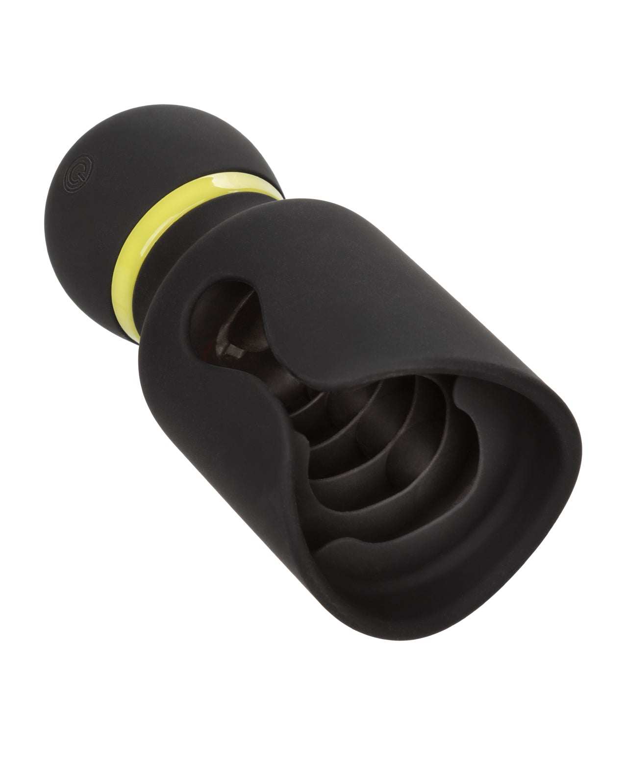 Boundless Flickering Stroker black silicone handheld masturbator with 10 vibration modes and flickering tongue feature