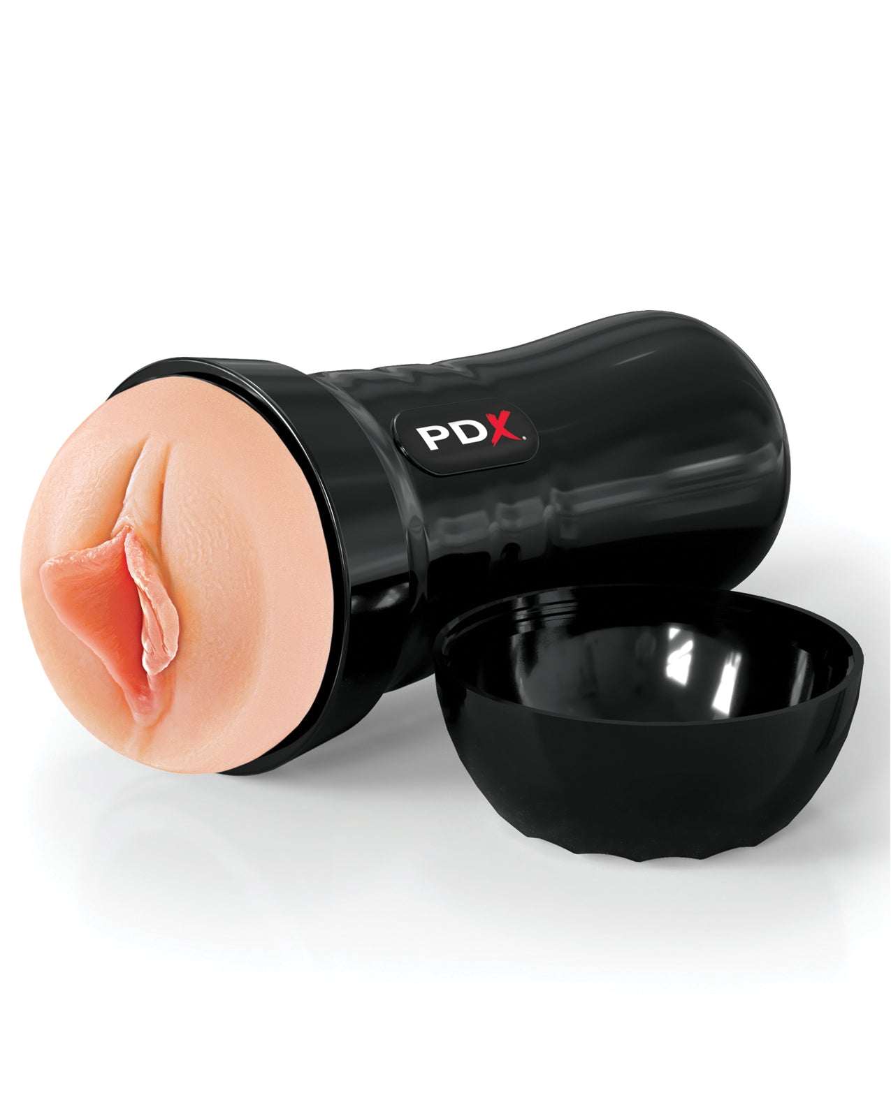 Wet Pussies Super Luscious Lip self-lubricating stroker with realistic design and sleek black case.