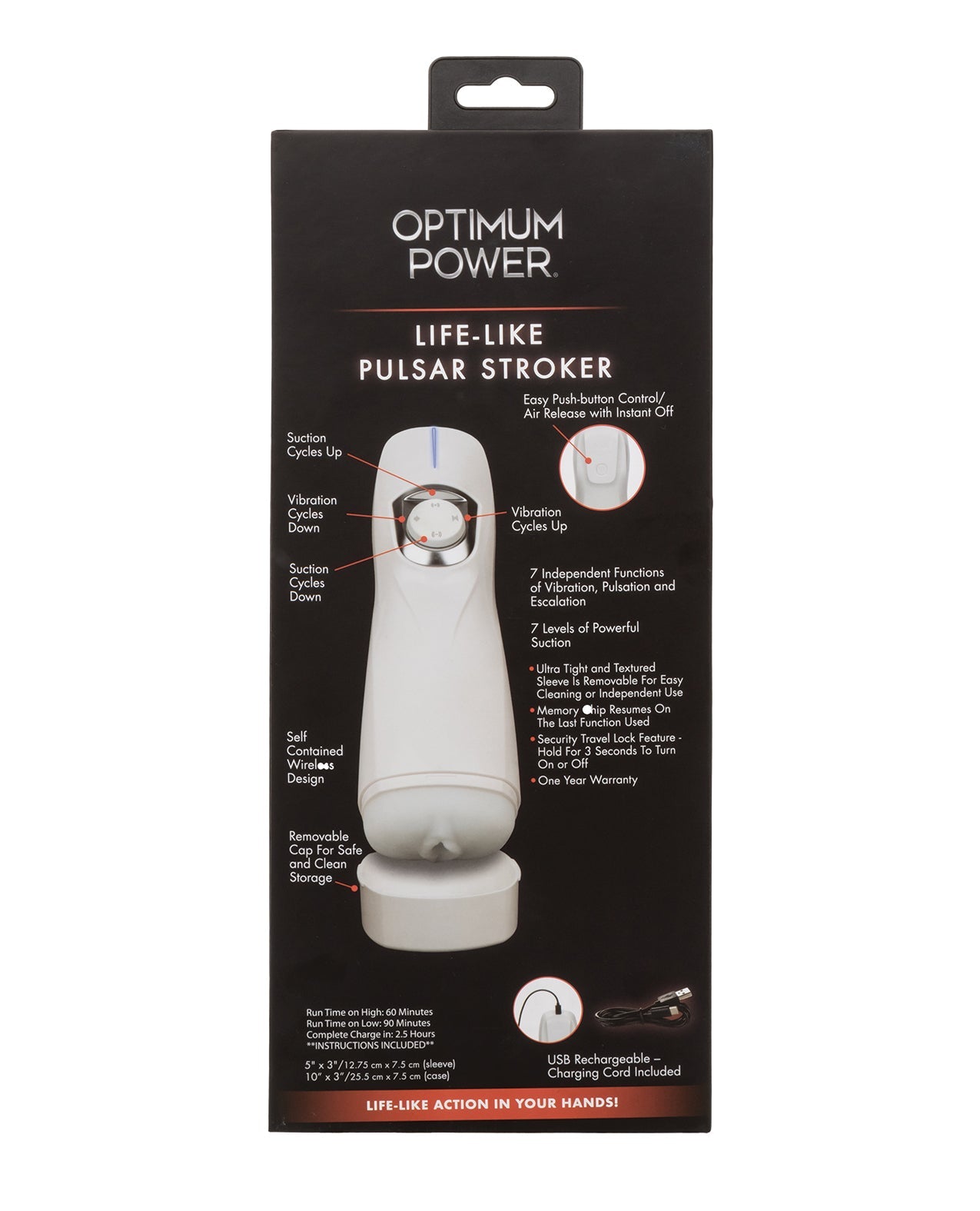 Optimum Power Lifelike Pulsar Stroker - White by Masturbators and Strokers