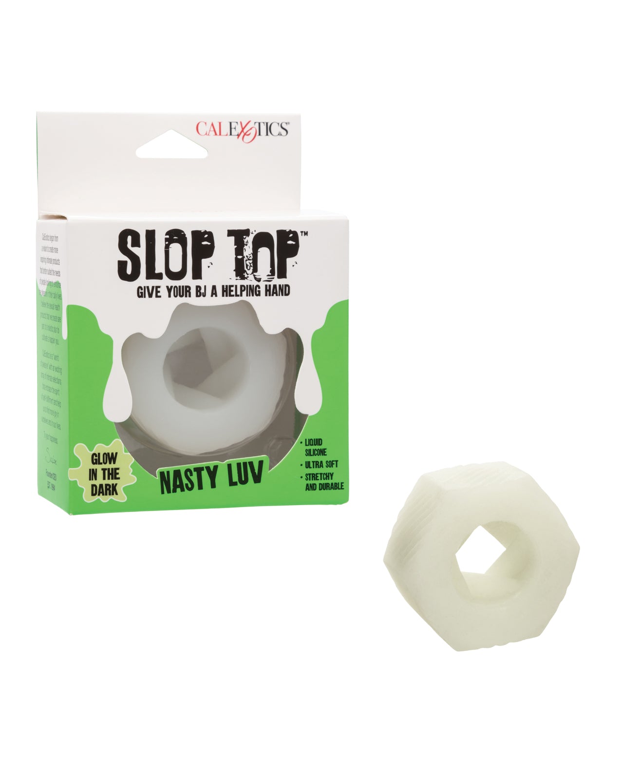 Slop Top Glow in the Dark Nasty Luv Stroker - White by Masturbators and Strokers