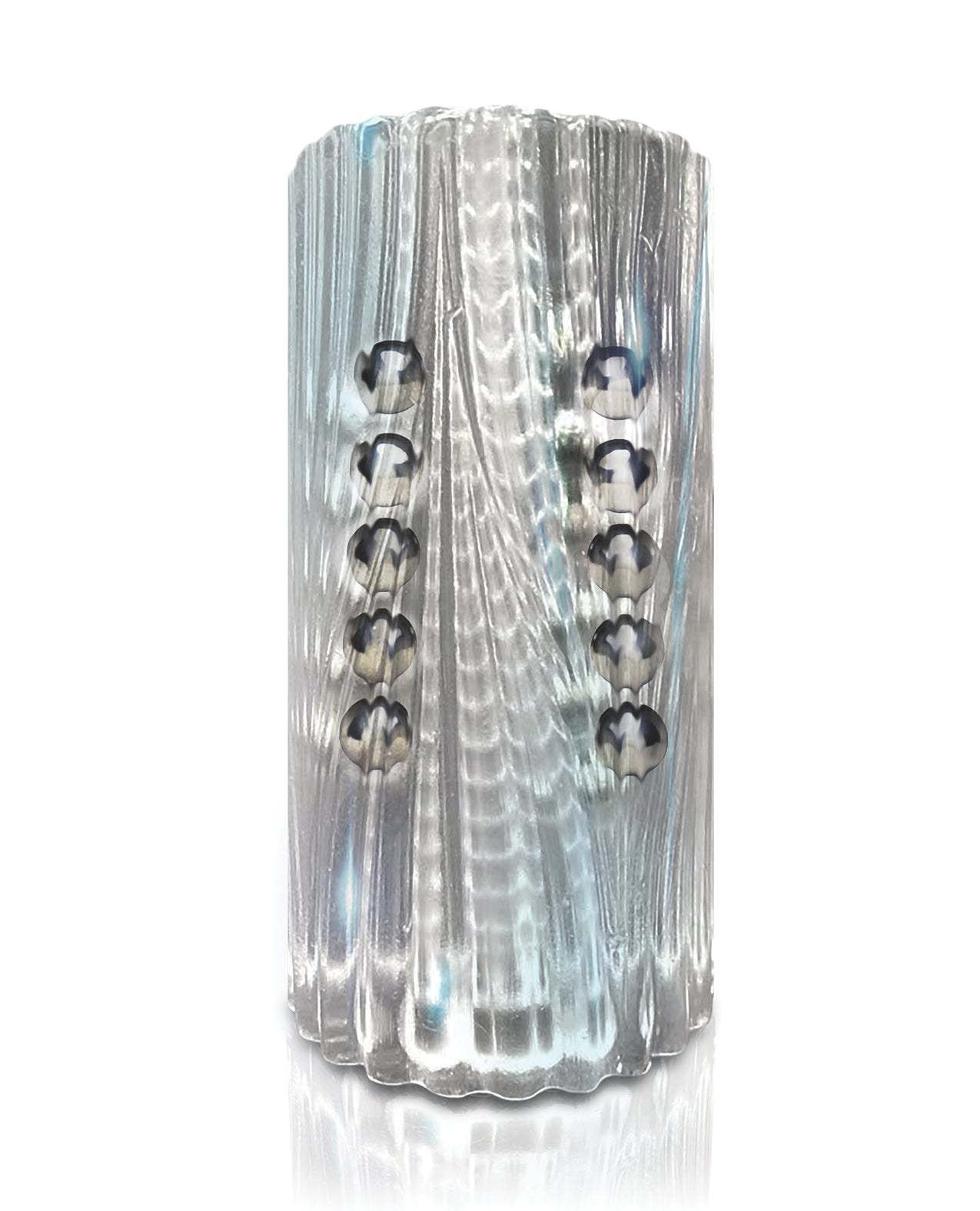 Clear MSTR B8 Balls to the Wall beaded stroker with metal beads for unique sensations