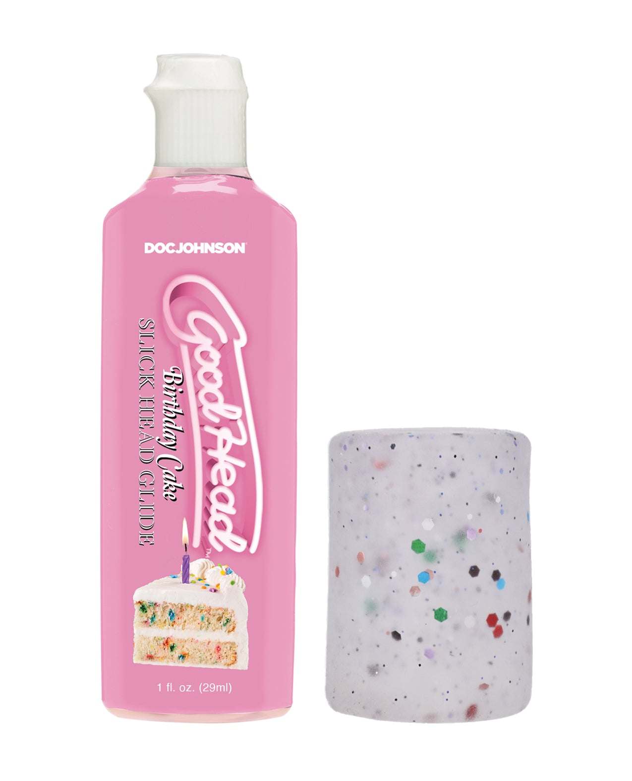 GoodHead Birthday Cake Blowjob Set Includes Stroker & Slick Head Glide - 1 oz Bottle Birthday Cake by Masturbators and Strokers
