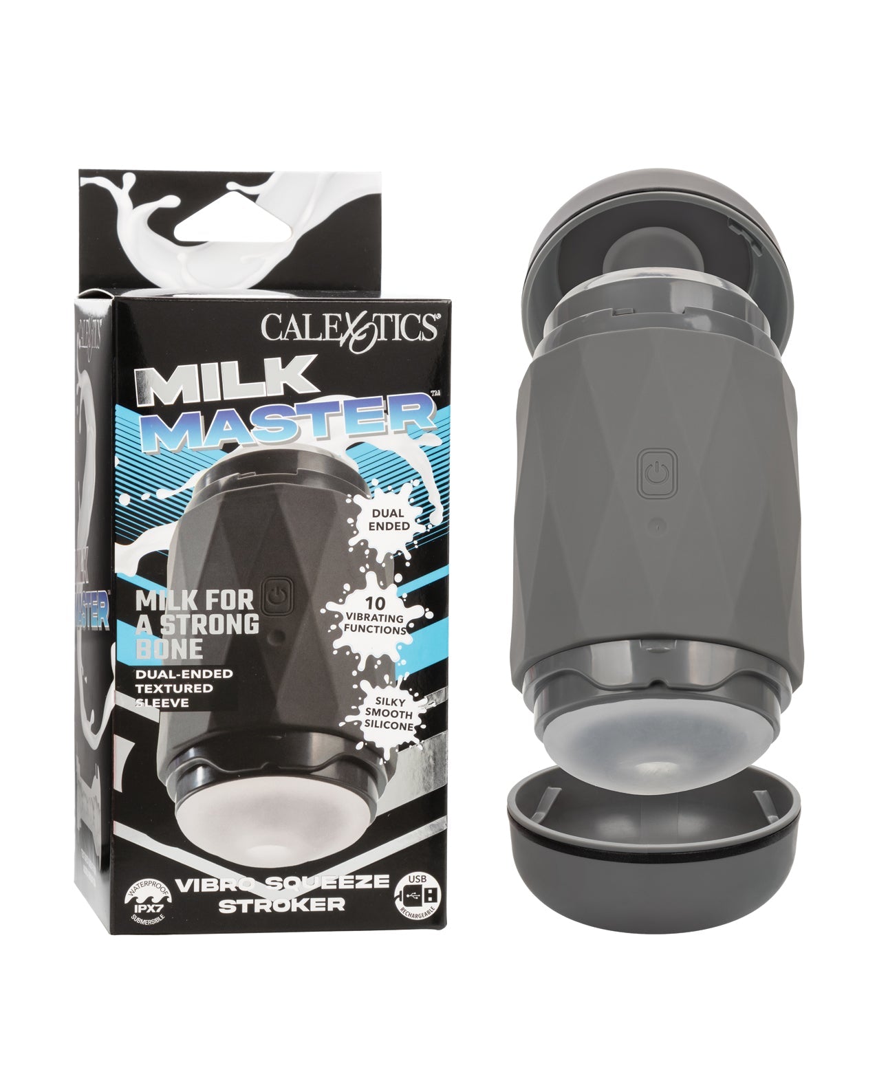 Milk Master Vibro Squeeze Stroker - Black by Masturbators and Strokers