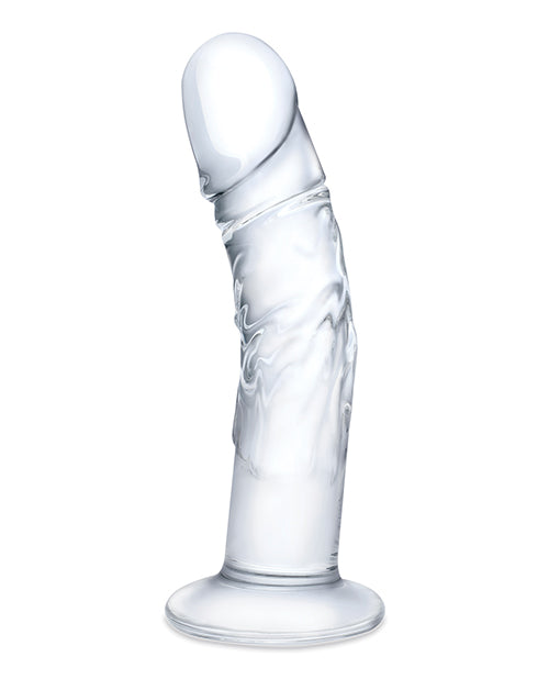 Glas 7" Realistic Curved Glass Dildo w/Veins - Clear by Anal Toys & Stimulators