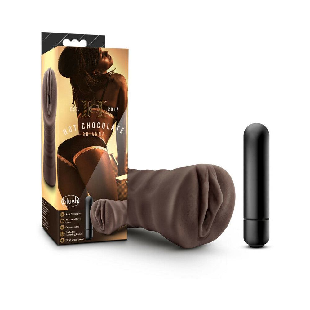 Hot Chocolate Brianna realistic brown stroker with multi-speed vibrating bullet and soft, textured X5 Plus TPE material