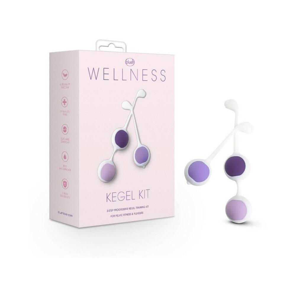 Wellness Kegel Training Kit purple silicone weighted pelvic floor exercise balls with storage pouch and instruction guide