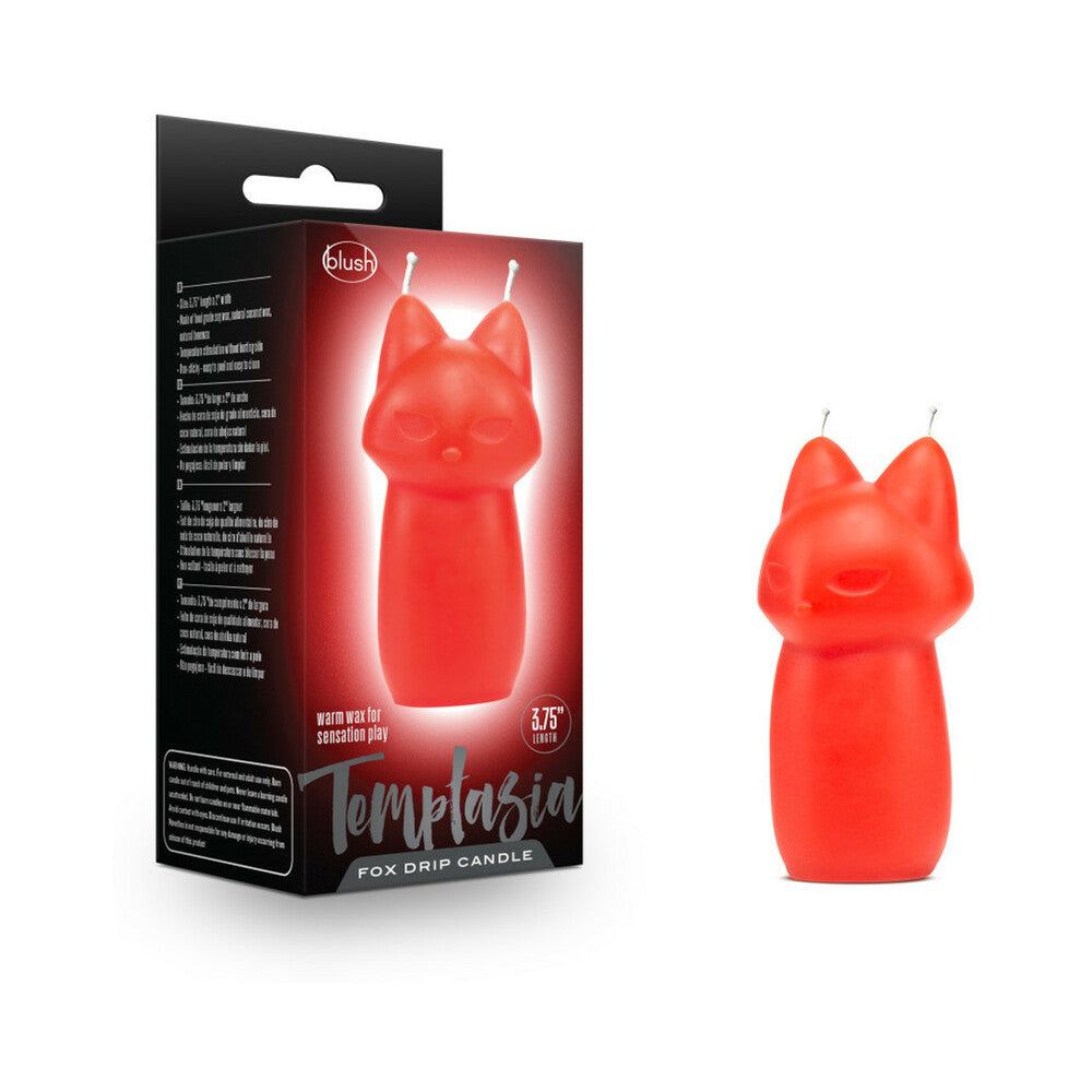 Temptasia Fox Drip Candle in red with dual wicks and fox-shaped design, designed for sensual play and safe low-temperature wax dripping.