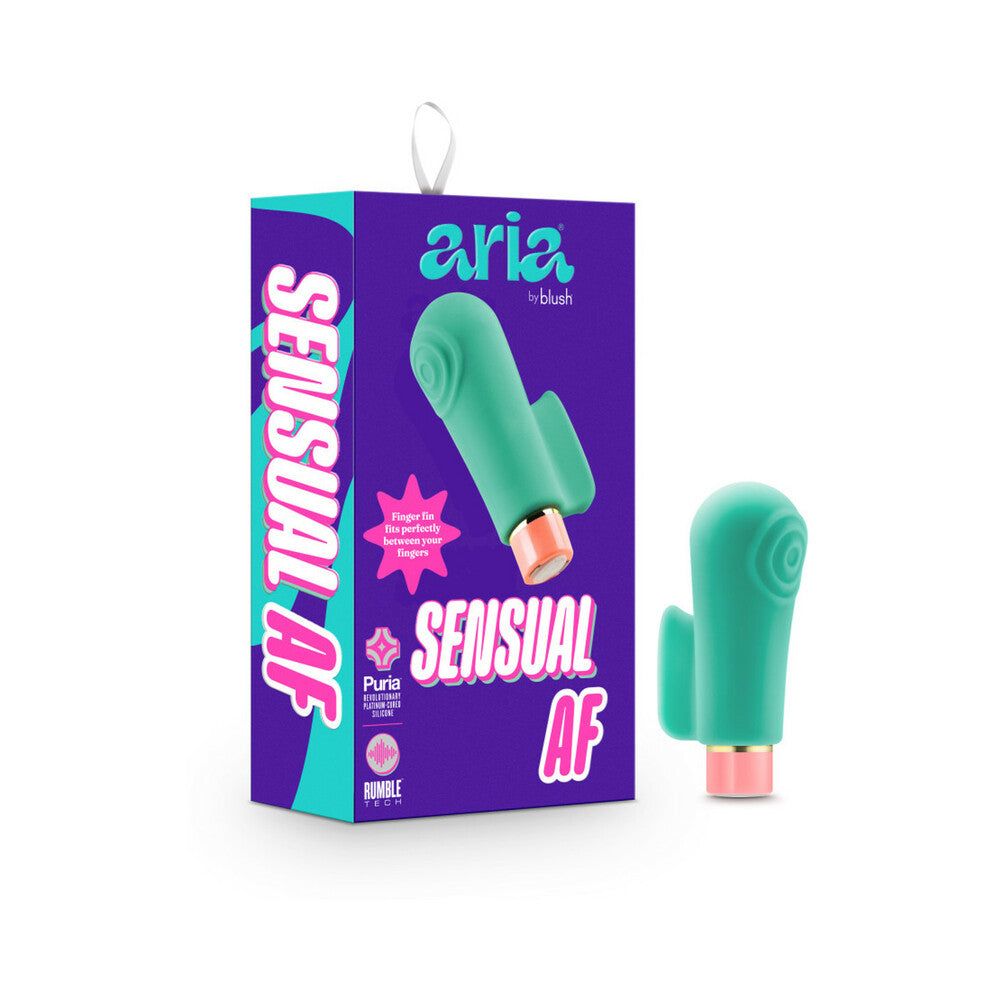 Aria Sensual AF Rechargeable Silicone Mini Vibrator Teal by Vibrators and Massagers
