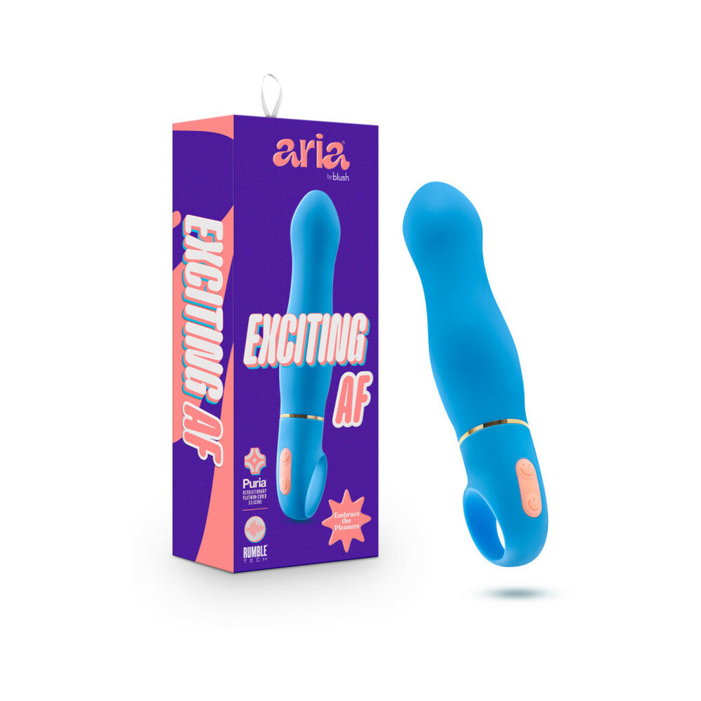 Aria Exciting AF Silicone Vibrator Blue by Vibrators and Massagers