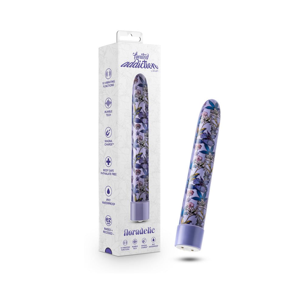 Limited Addiction Floradelic Rechargeable 7 in. Vibrator Purple by Vibrators and Massagers