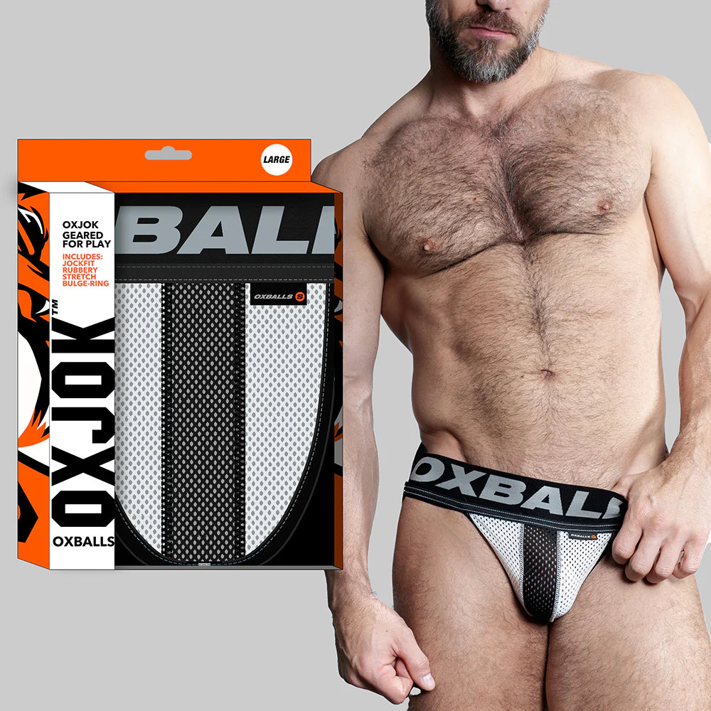 Oxballs Oxjok Airmesh Swagger Slider-Strap Jock Ice White 2XL by Apparel