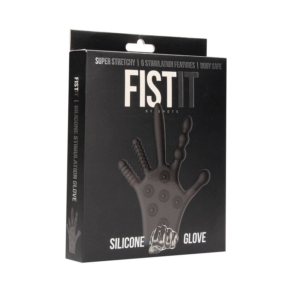 Fist It Silicone Stimulation Glove Black by Bondage & Fetish Toys