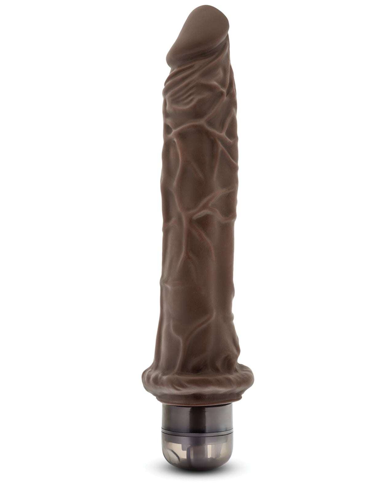 Dr. Skin Vibe 8 Chocolate realistic 10-inch vibrating dildo with textured shaft and waterproof design