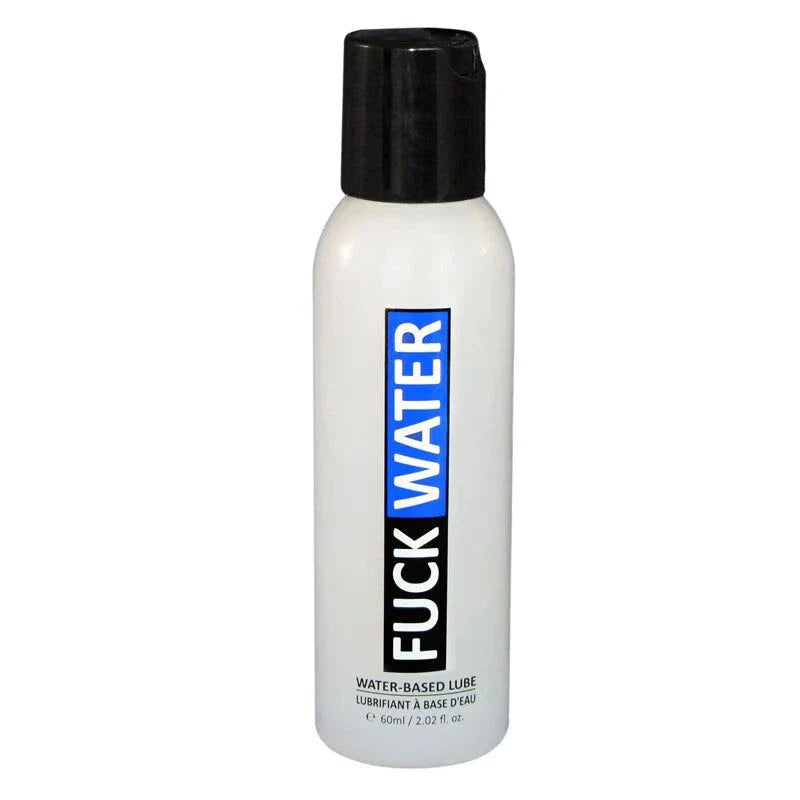 Bottle of Fuck Water Original 2oz water-based lubricant with black cap and bold label