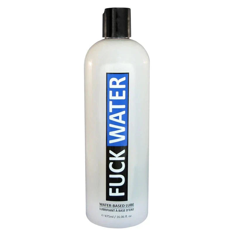 Fuck Water Original H2O 16oz water-based lubricant bottle with black cap and bold label.