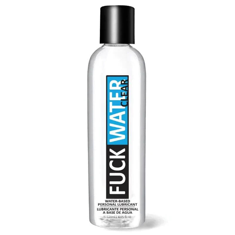 Fuck Water Clear H2O 4oz water-based personal lubricant in clear bottle with black cap