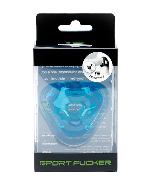 Sport Fucker Energy Ring in ice blue with three main rings and two side rings for customizable fit and enhanced pleasure