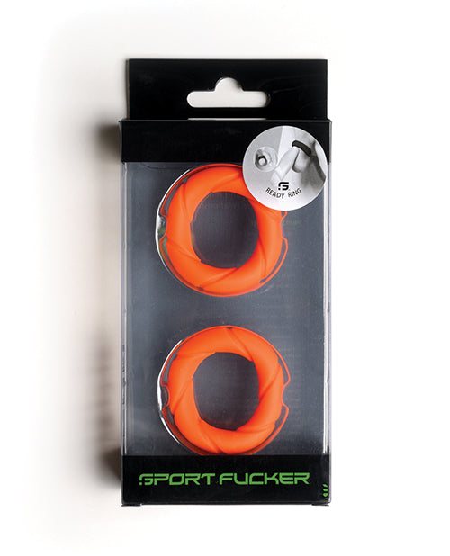 Sport Fucker Ready Rings set of two orange durable silicone rings for sport training and exercise