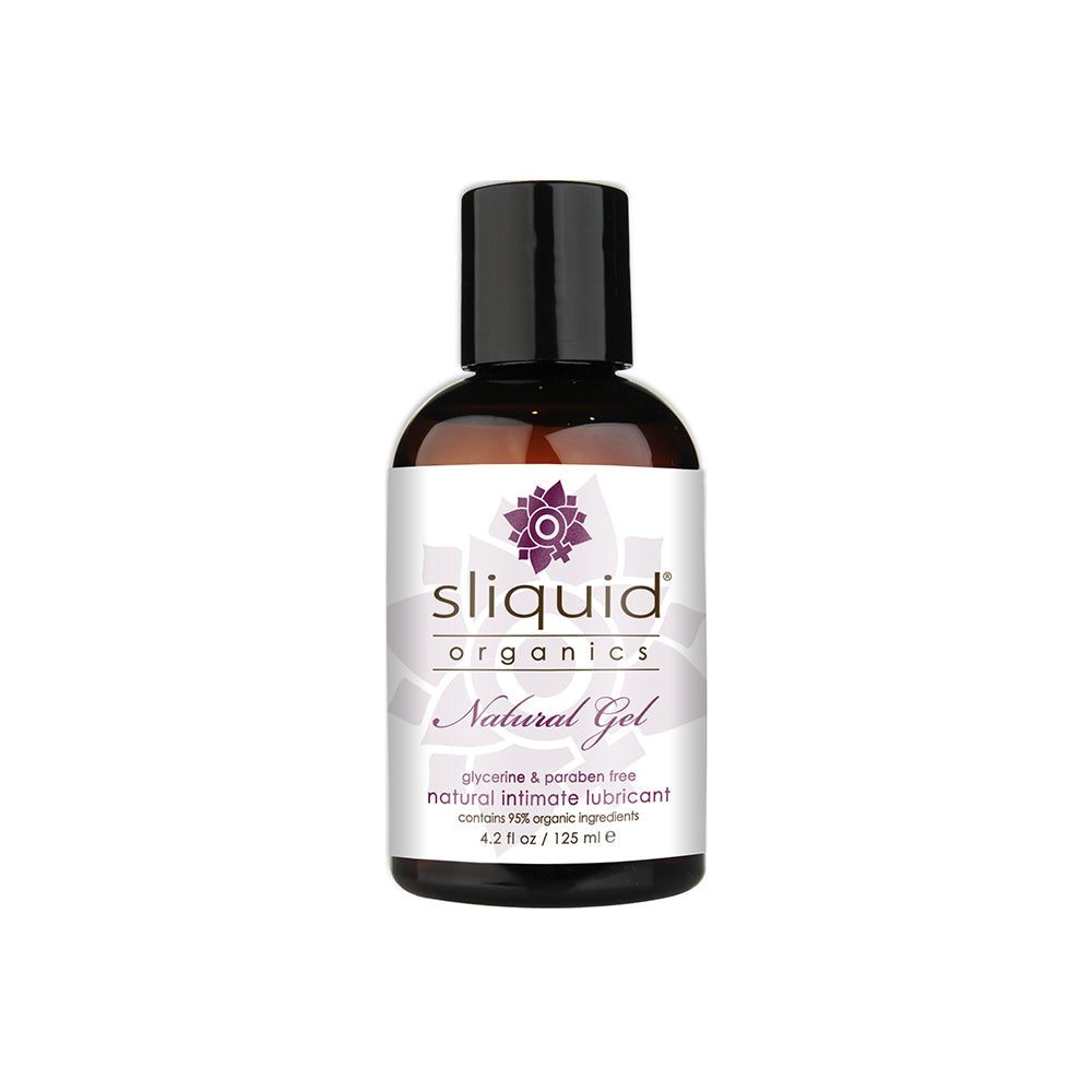 Sliquid Organics Natural Lubricating Gel 4.2 oz bottle, glycerine and paraben free, natural intimate lubricant with organic ingredients