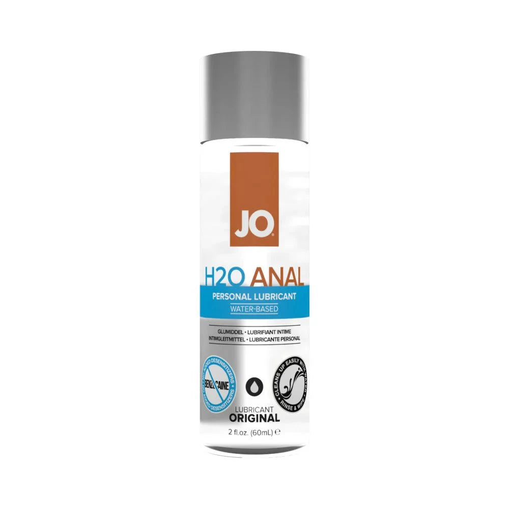 JO H2O Anal water-based lubricant 2 oz bottle for smooth, fragrance-free intimate play