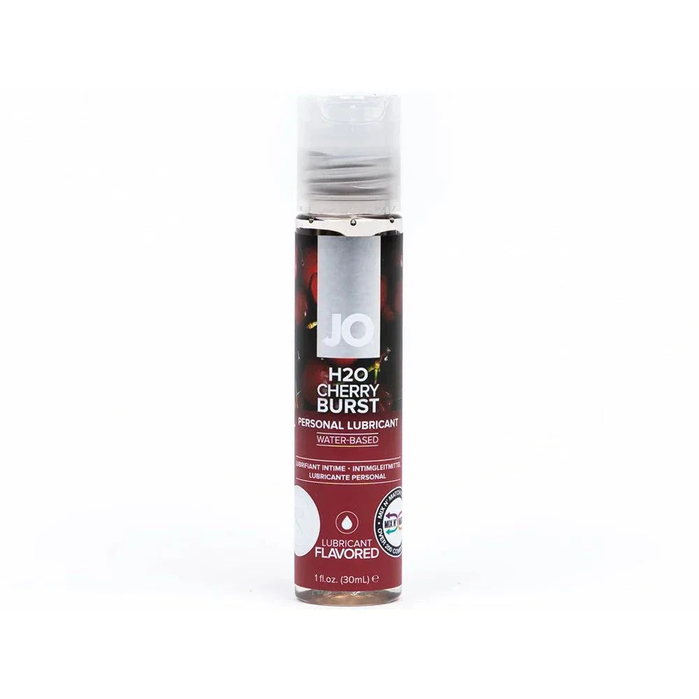 JO H2O Cherry Burst flavored water-based personal lubricant in 1 oz bottle