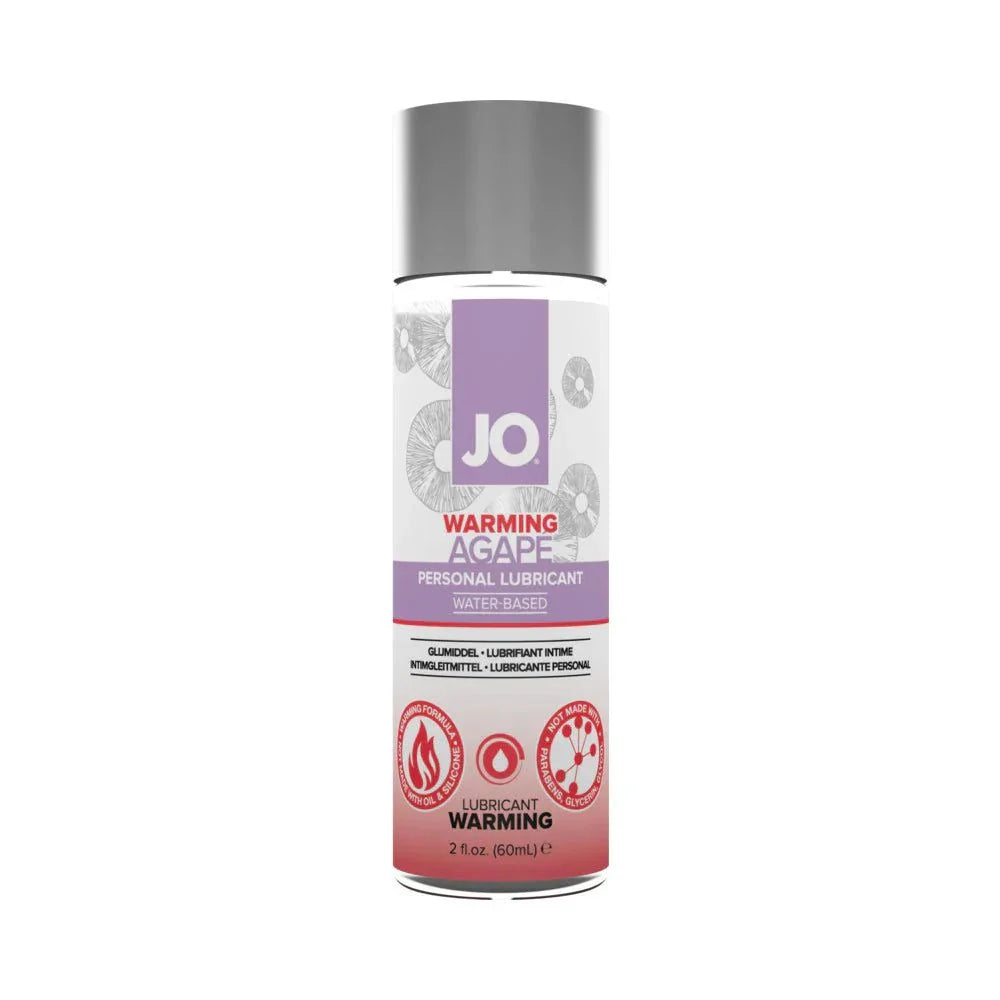 JO Agape Warming water-based personal lubricant 2 oz bottle with warming sensation and pH balanced formula