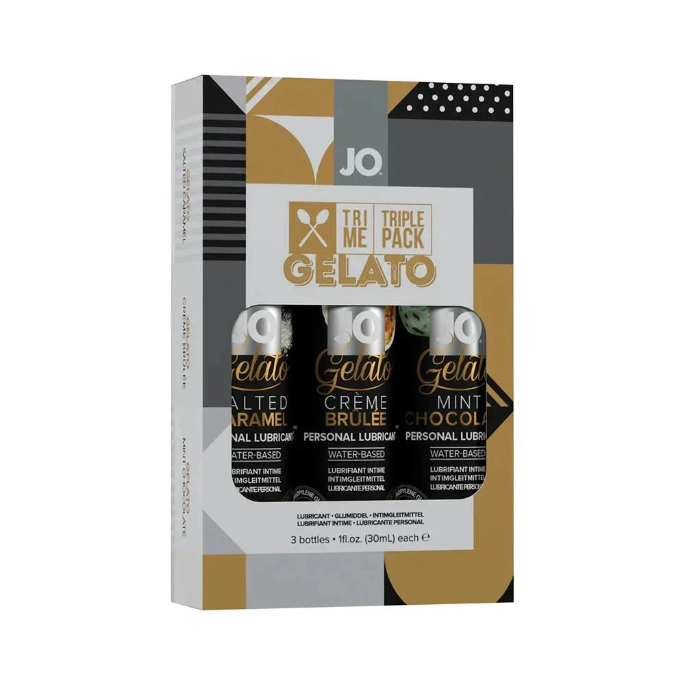 JO Tri Me Triple Pack Gelato Flavored Water-Based Lubricant 3-Pack by Lubricants, Creams & Glides