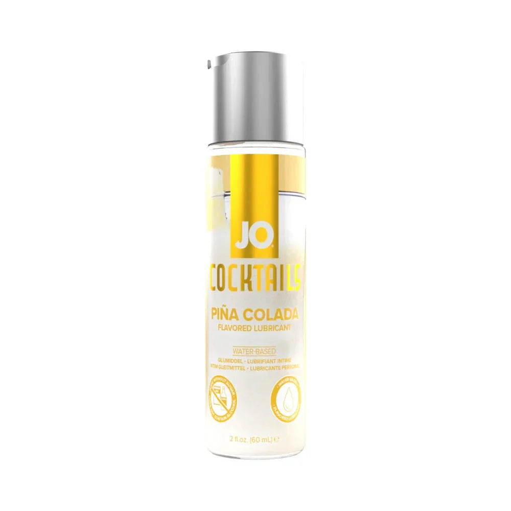 JO Cocktails Pina Colada flavored water-based lubricant 2 oz bottle with tropical pineapple and coconut scent