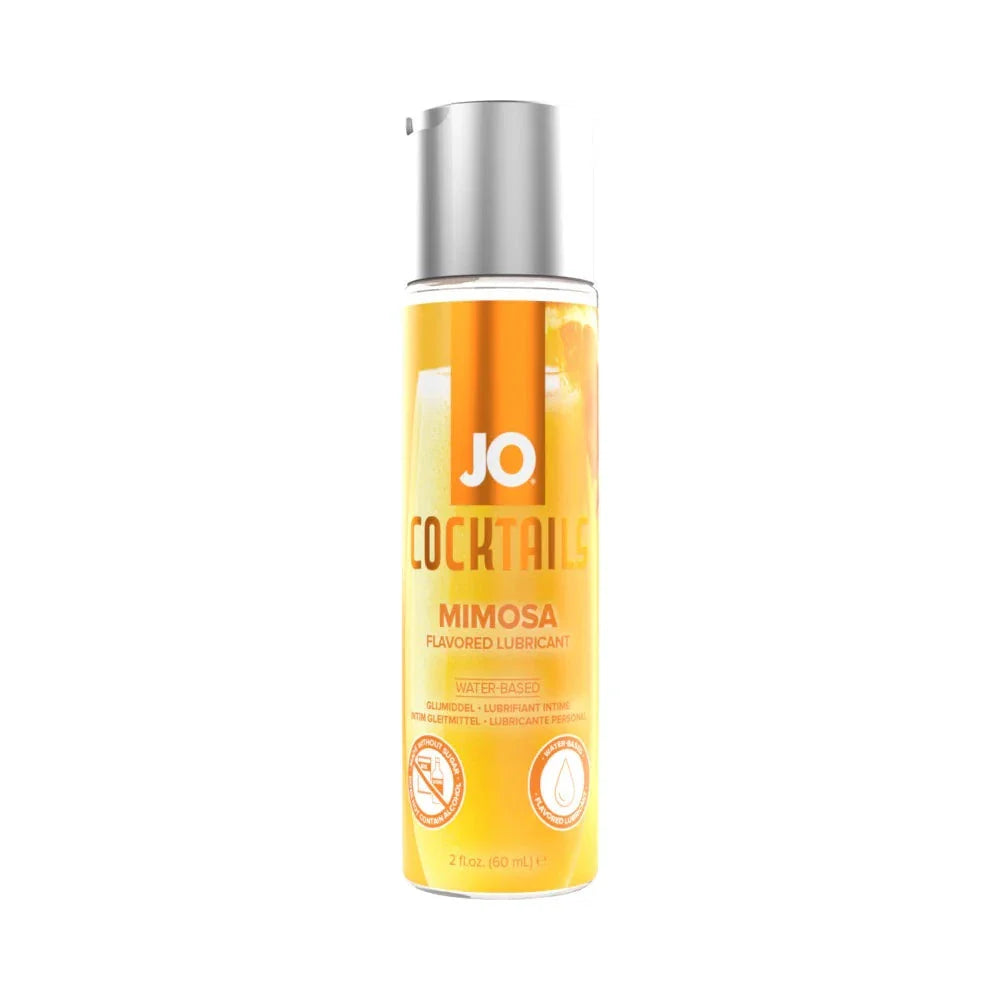 JO Cocktails Mimosa Flavored Water-Based Lubricant 2 oz bottle with orange label and silver cap