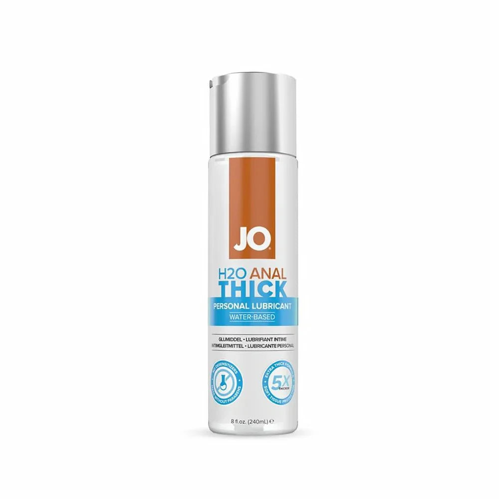 JO H2O Anal Thick 8 oz water-based personal lubricant with extra thick, cushioning formula for enhanced comfort and glide