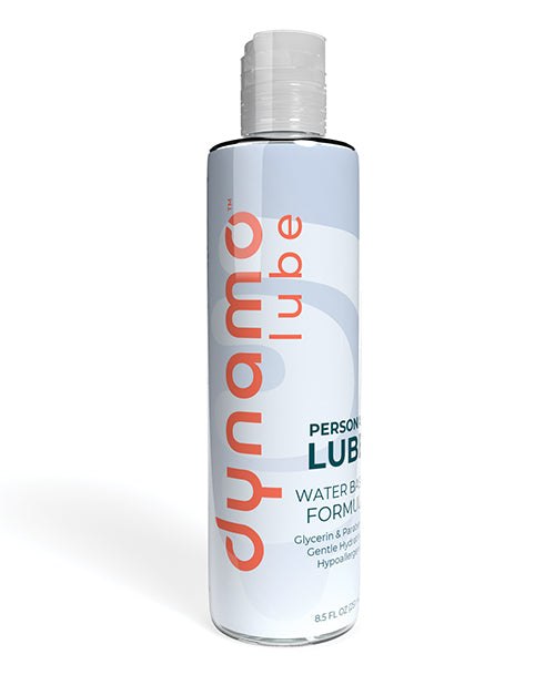 Dynamo Lube Water-Based Formula 8.5oz bottle with glycerin and paraben-free lubricant for sensitive skin and smooth glide