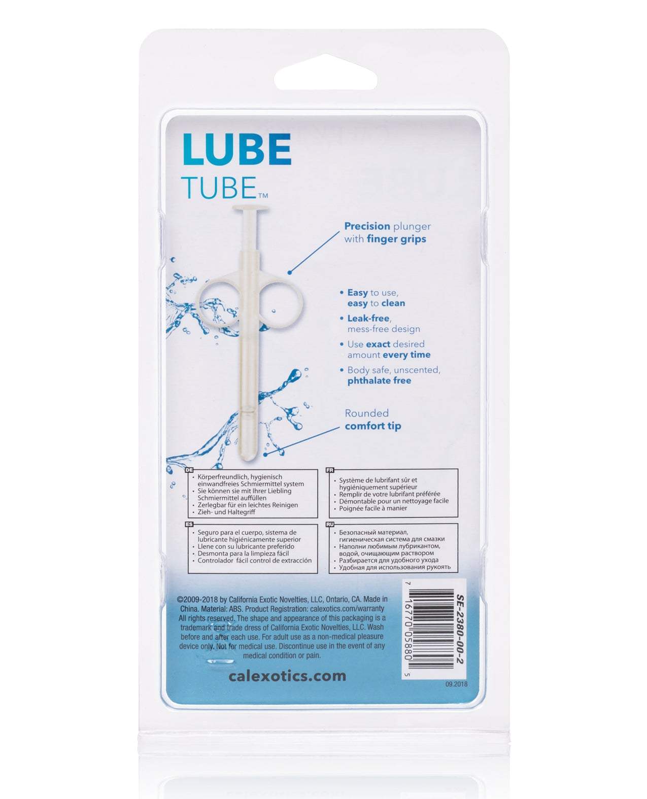 Lube Tube 2 Pack reusable precision applicator tubes for lubricant with comfort tip and leak-free design in clear packaging