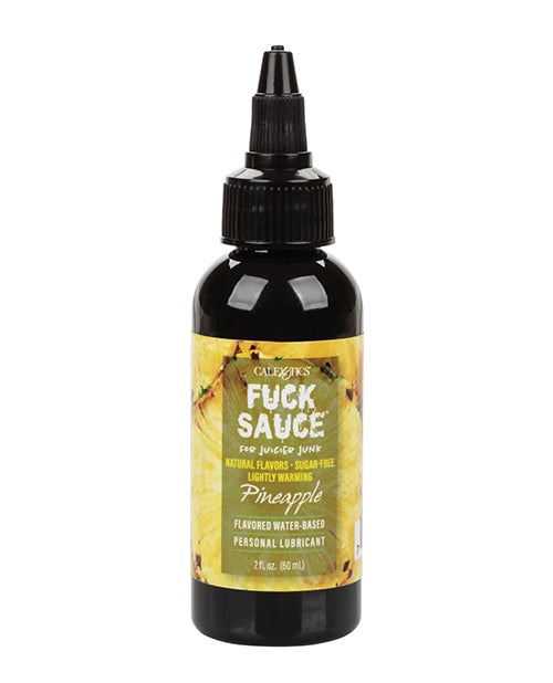 Fuck Sauce Flavored Water-Based Personal Lubricant 2 oz bottle in pineapple flavor with a light warming effect and natural ingredients