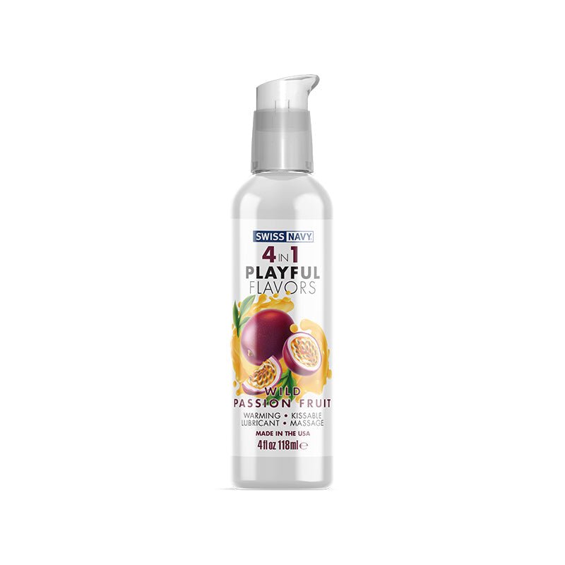 Swiss Navy 4 in 1 Playful Flavors Wild Passion Fruit 4 oz. by Lubricants, Creams & Glides