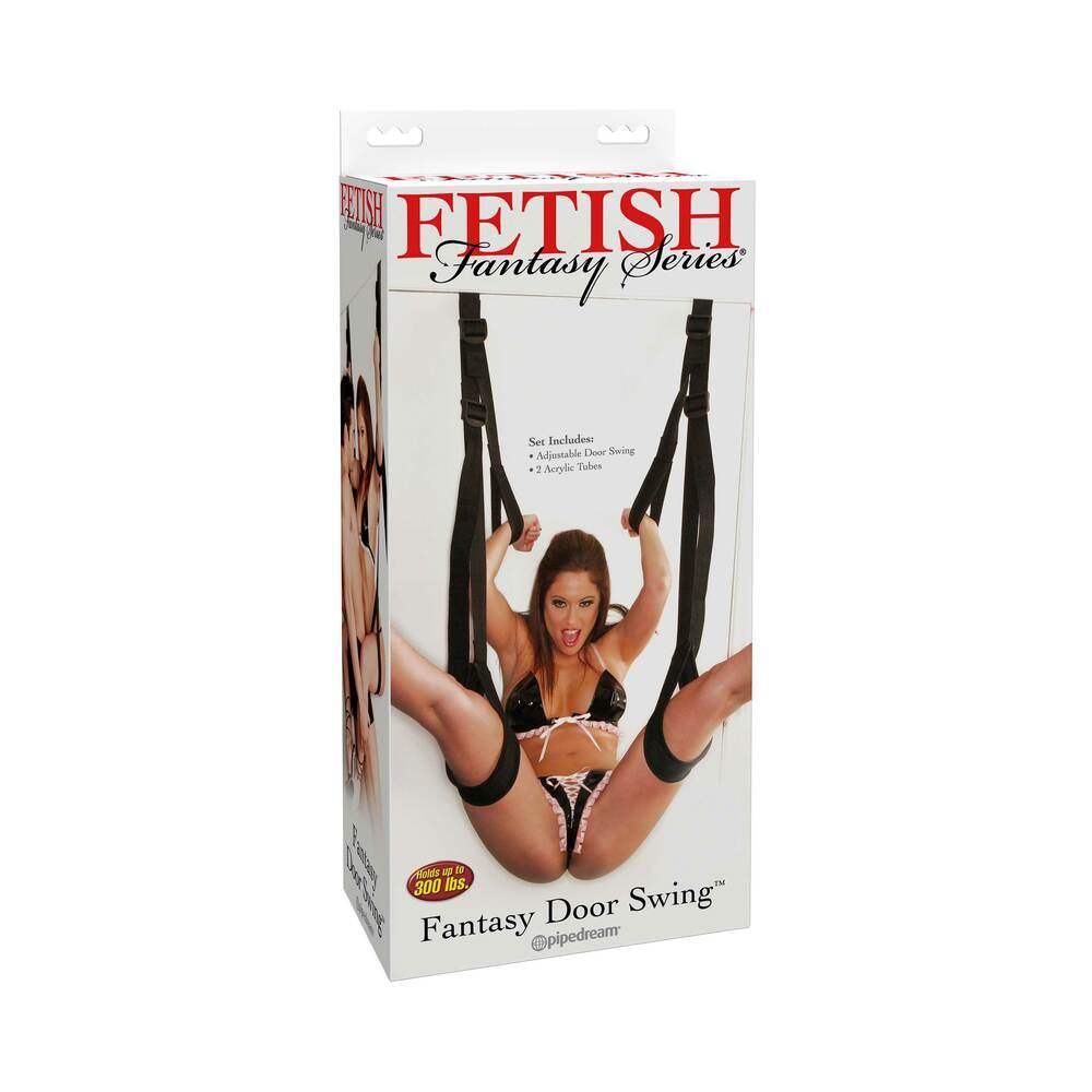 Fetish Fantasy Series Door Swing bedroom suspension harness with adjustable straps and padded thigh supports for intimate play