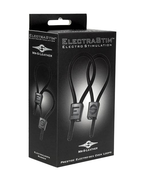 ElectraStim Accessory ElectraLoops Prestige adjustable black electrostimulation cock rings with aluminum adjustment choke.