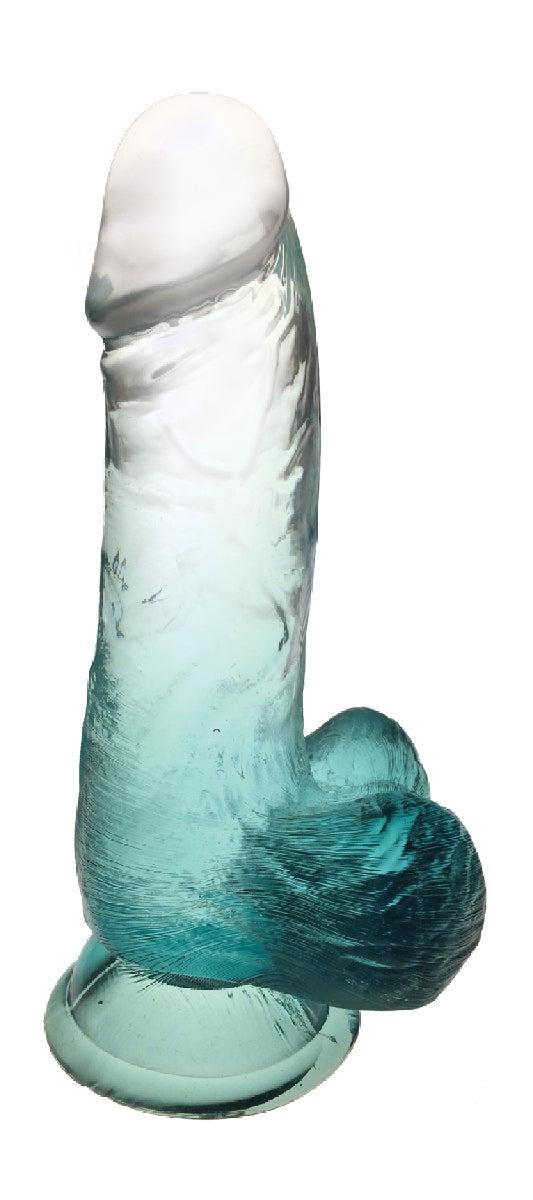 Shades 6 Inch Gradient Dong in emerald with smooth, realistic design and suction base