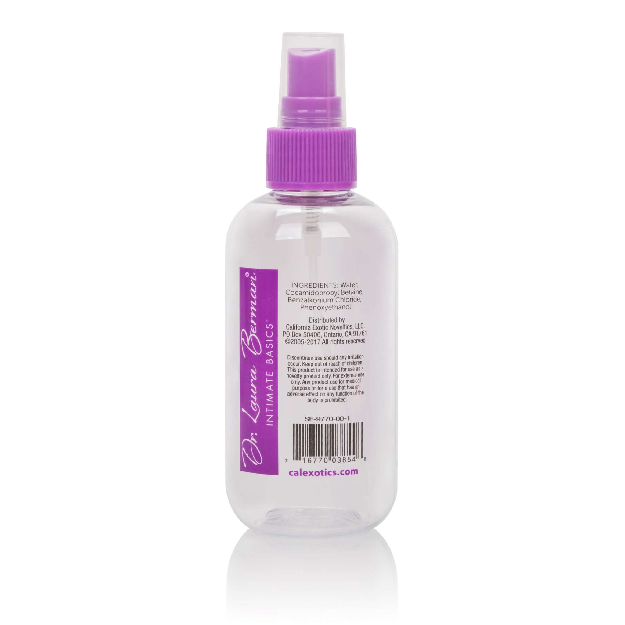 Berman Anti Bacterial Toy Cleaner spray bottle with purple nozzle for intimate hygiene and antibacterial protection