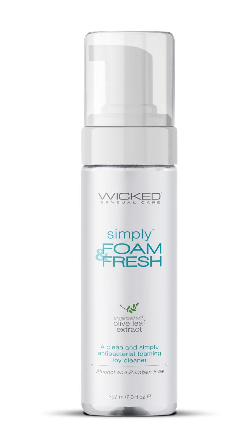 Simply Foam and Fresh antibacterial foaming toy cleaner with olive leaf extract in 7 fl oz bottle
