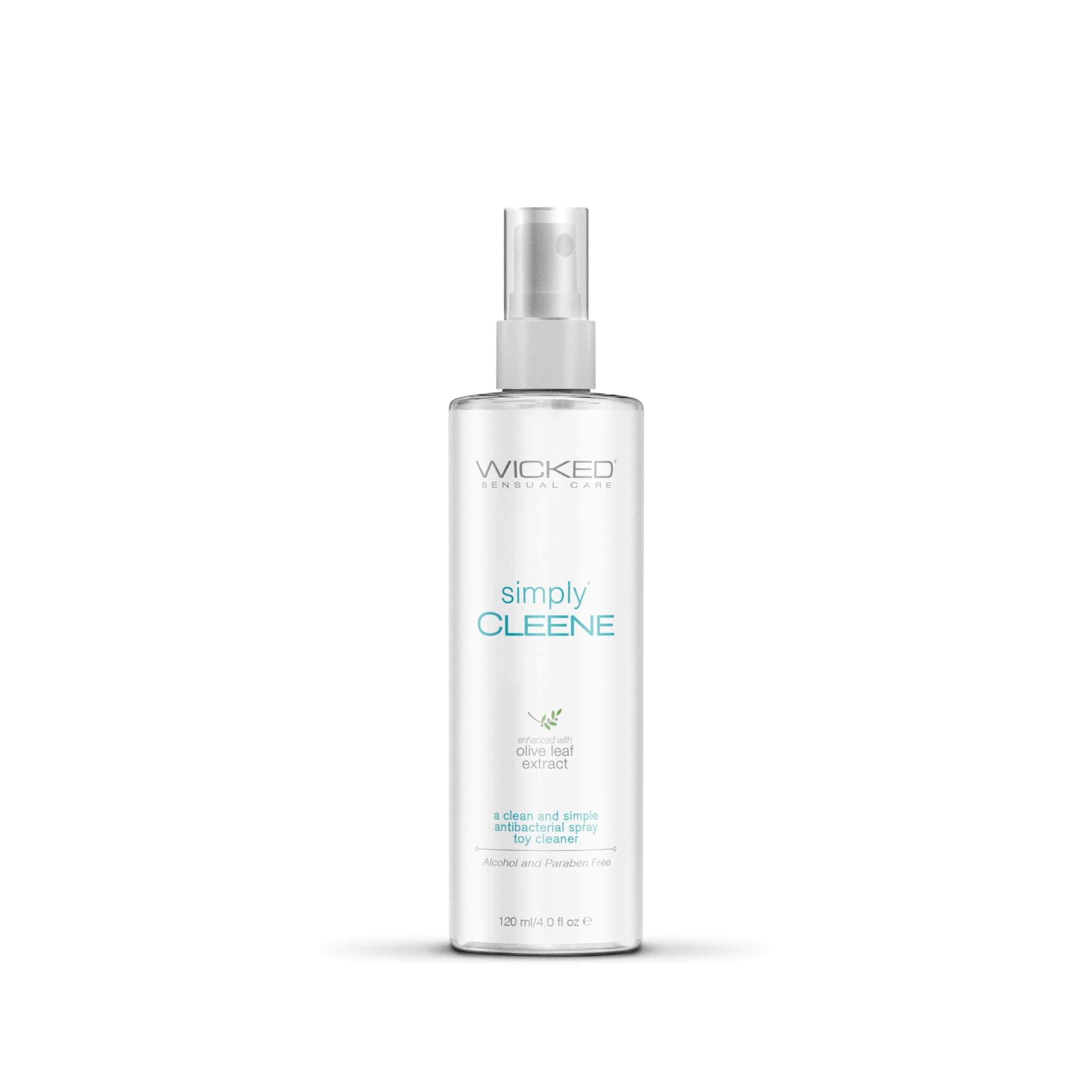 Simply Cleene Anti Bacterial Toy Spray 4 oz bottle for safe and effective adult toy cleaning with natural extracts
