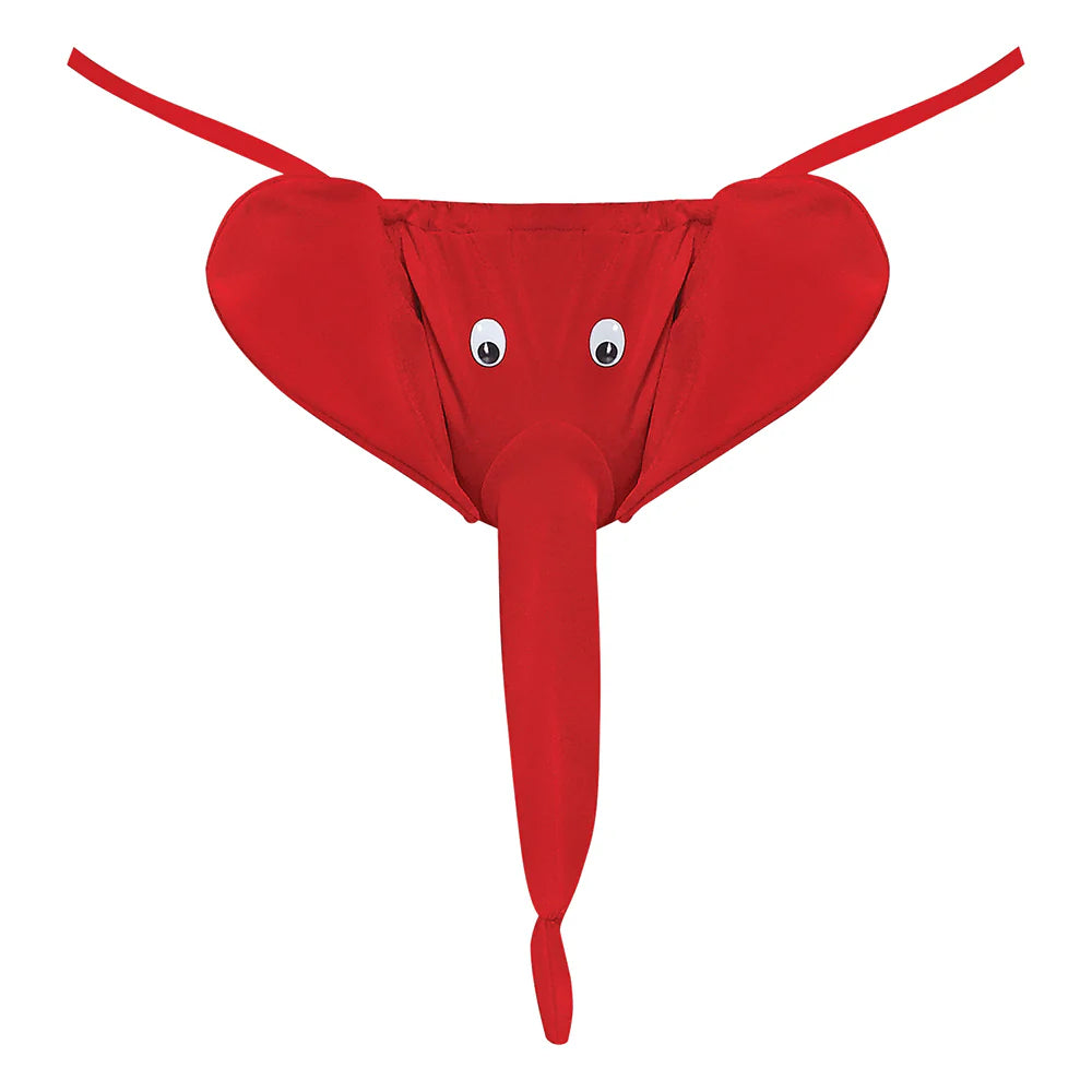 Male Power Squeaker Elephant G-String Red O/S by Apparel