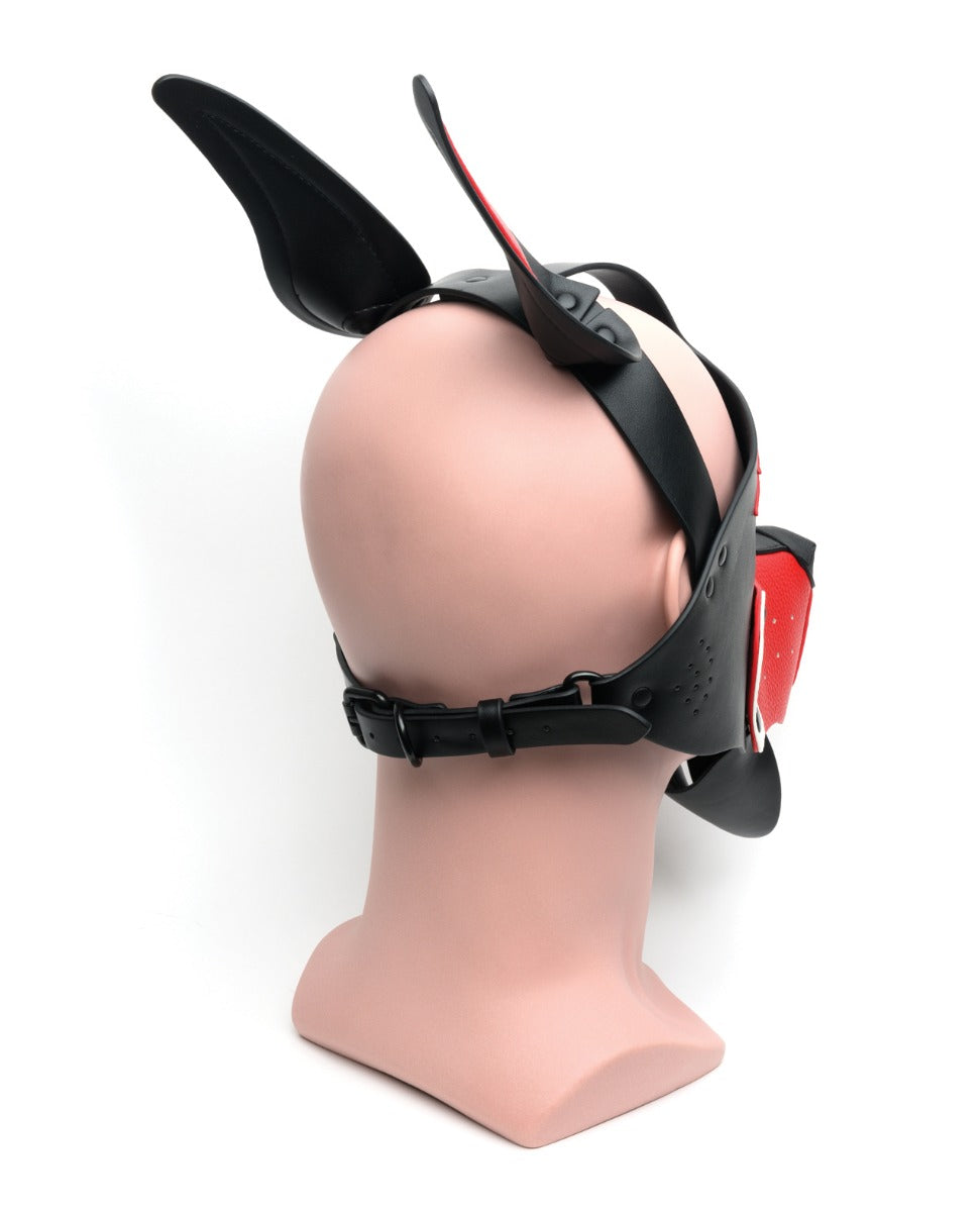 665 Playful Pup Hood - O/S Black/Red/White by Bondage & Fetish Toys