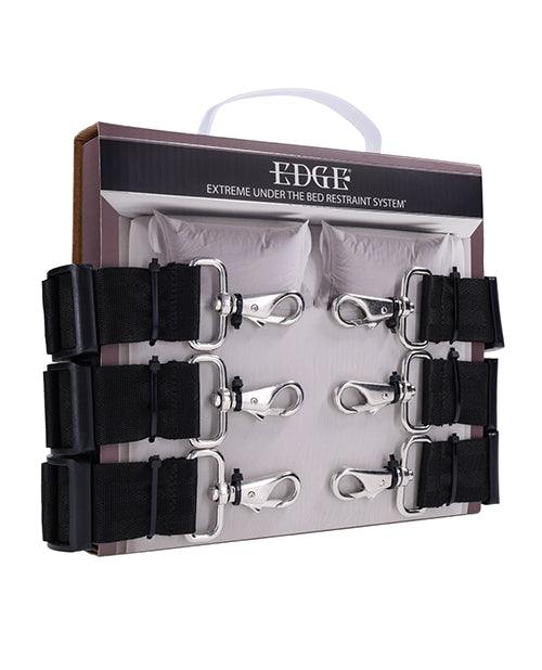 Edge Extreme Under the Bed Restraint System black straps with metal clips for bed bondage restraint