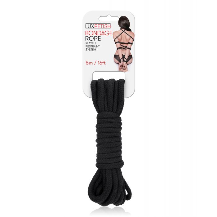 Lux Fetish Bondage Rope - 5m/16 ft Black by Bondage & Fetish Toys