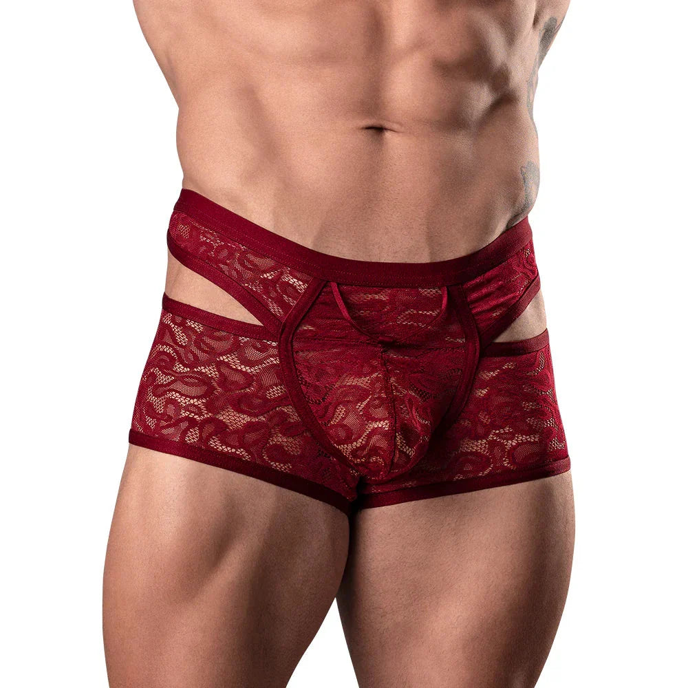 Male Power Lucifer Cutout Short - Burgundy S