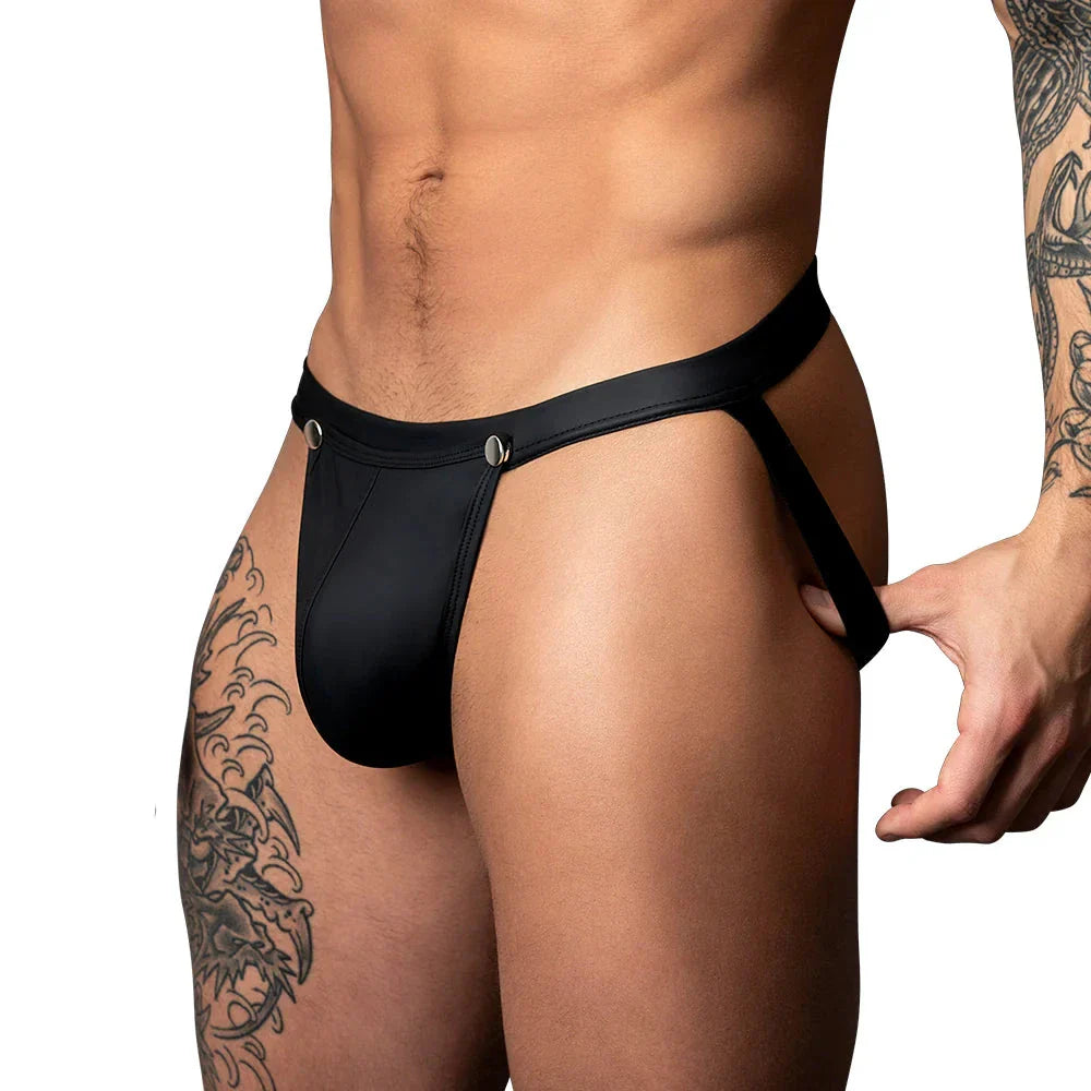 Male Power Oh Snap! Snap off Thong Black L/XL by Apparel