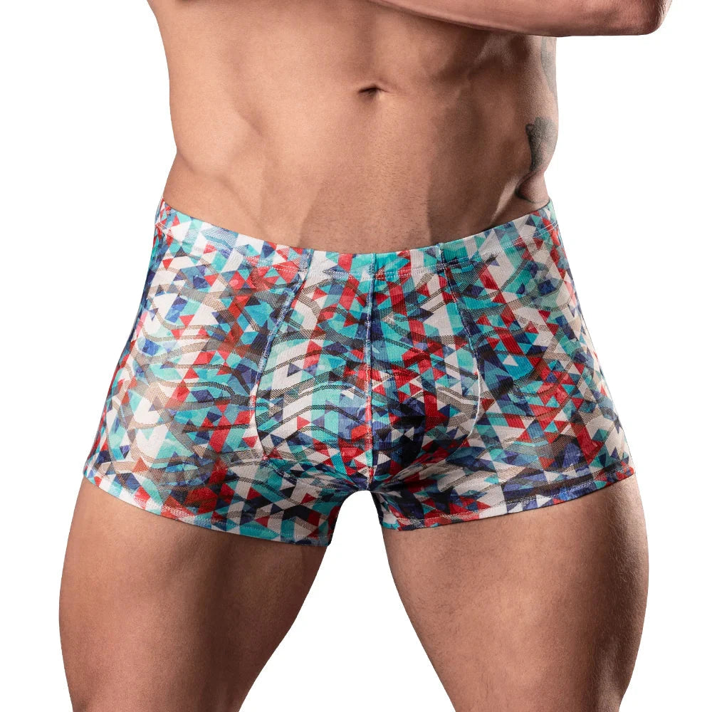 Male Power Your Lace Or Mine Pouch Short Geometric L by Apparel