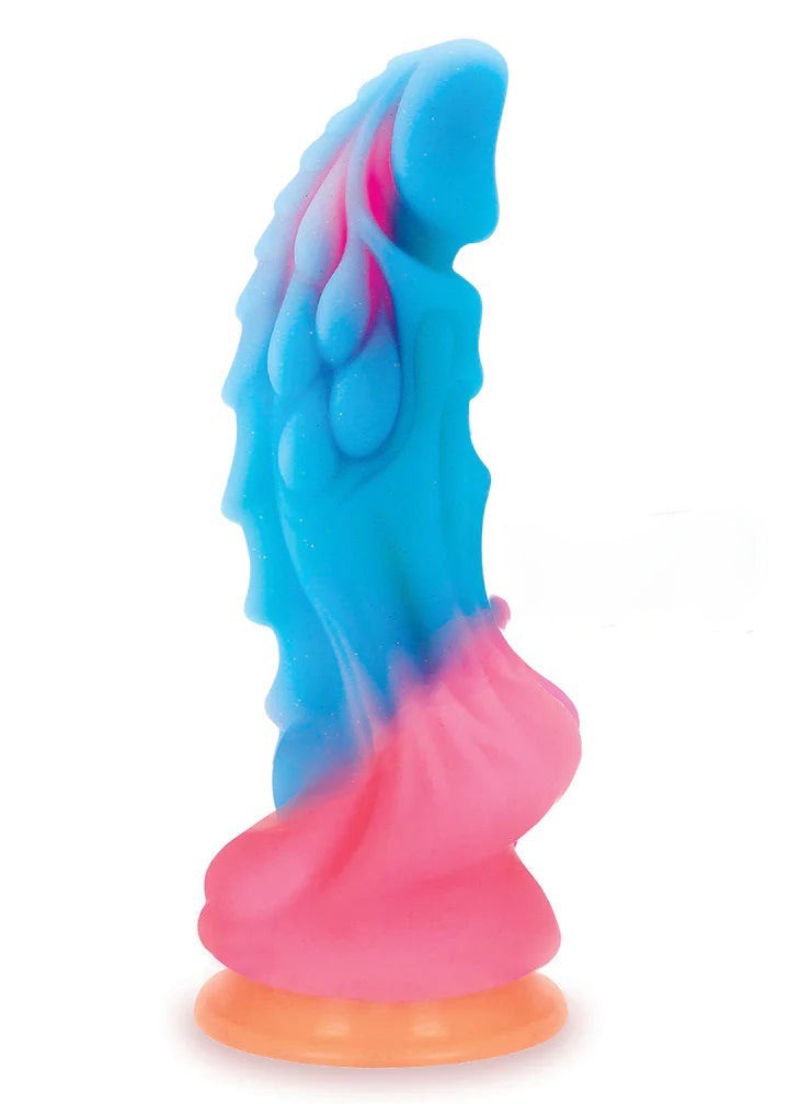 Alien Nation Dragon multicolor silicone glow in the dark creature dildo with suction base