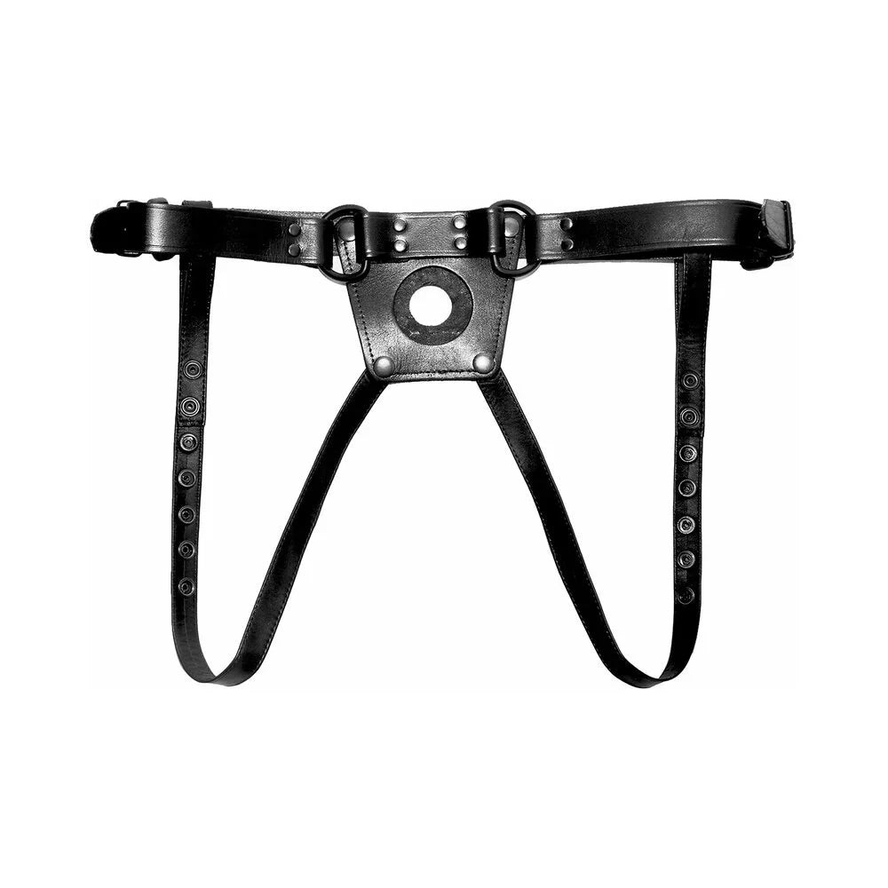 Prowler RED Leather Dong Harness Durable and Adjustable for Comfortable Wear by Bondage & Fetish Toys