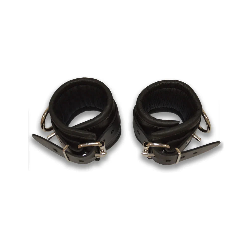 Prowler RED Leather Lockable Wrist and Ankle Restraints for Secure and Adjustable Fit by Bondage & Fetish Toys